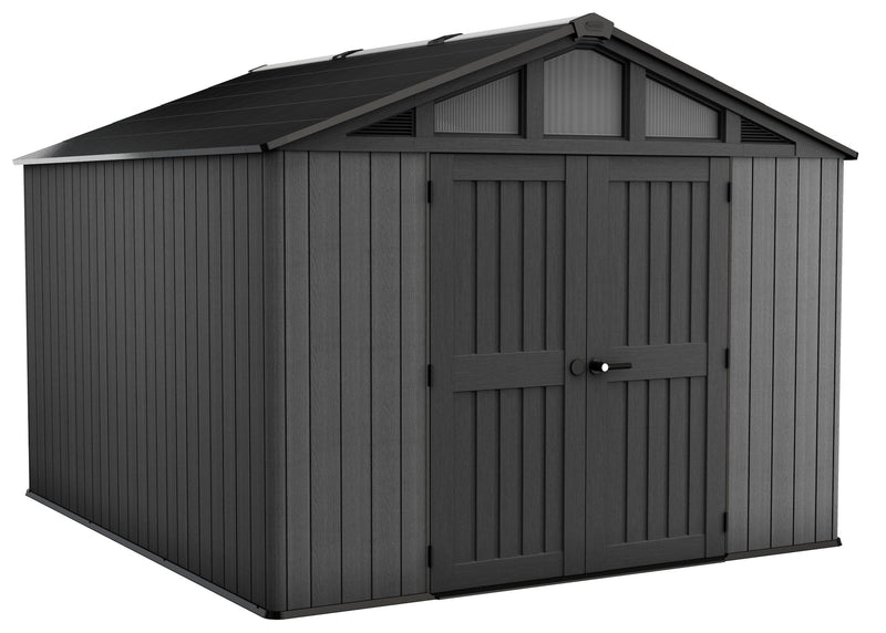 Apex Resin 2-Door Outdoor Storage Shed with Full Length Skylight, Grey, 10-ft x 11.5-ft I1Q7