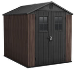 Darwin Resin Outdoor Storage Shed with DecoCoat, Brown, 6-ft x 8-ft R7Z3 - product image 1