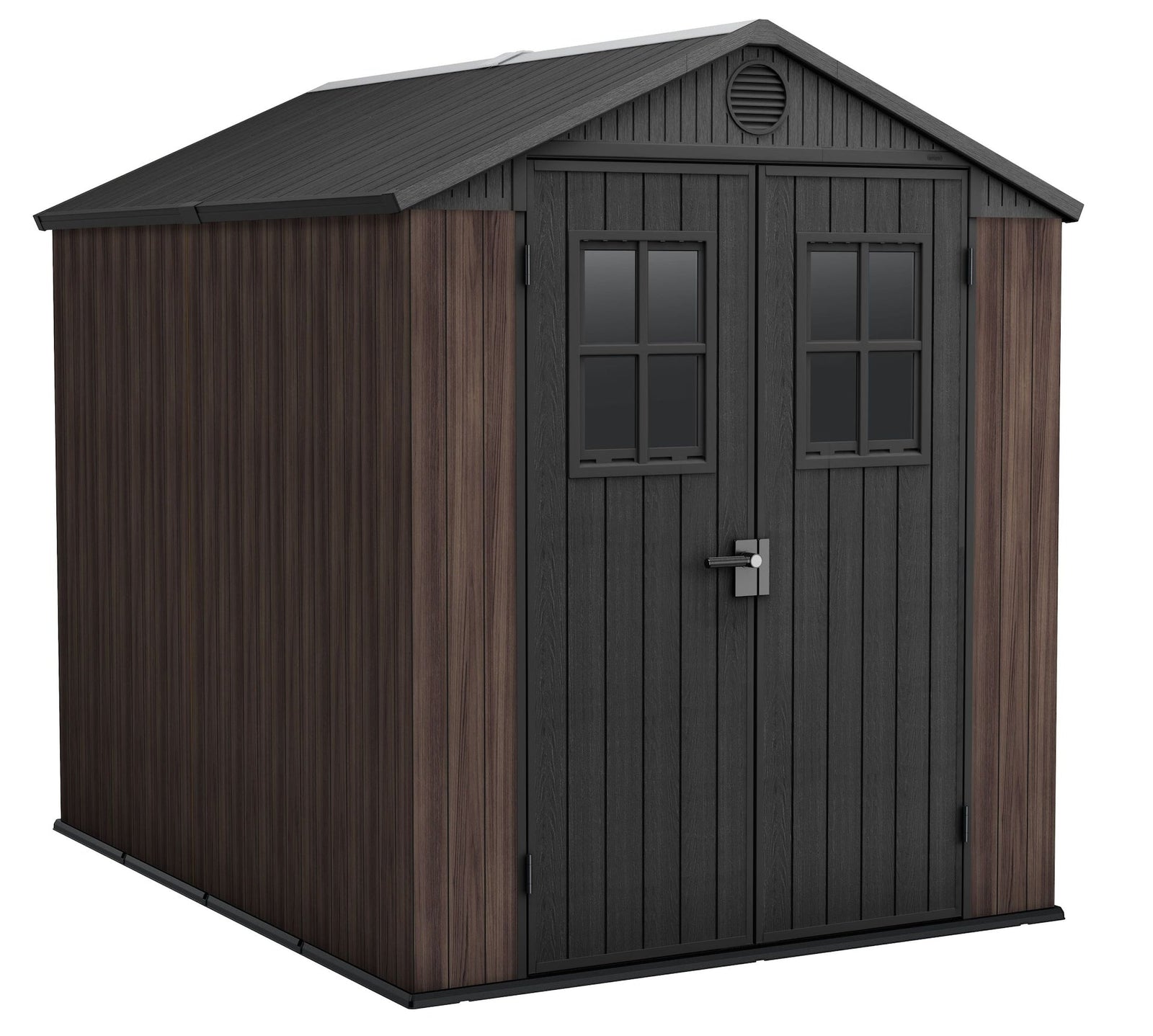 Darwin Resin Outdoor Storage Shed with DecoCoat, Brown, 6-ft x 8-ft R7Z3 - product image 1
