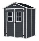 Manor Resin Outdoor Storage Shed with Fixed Window, Grey, 6-ft x 5-ft R1S7 - product image 1
