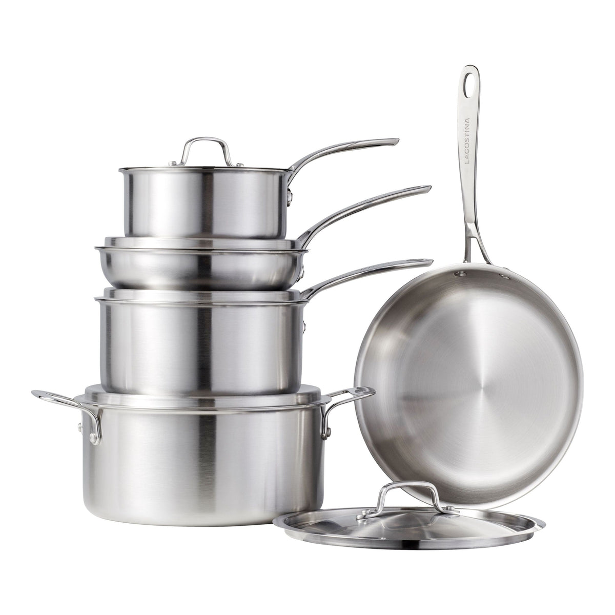 3-Ply Commercial Clad Cookware Set, 10-pc Z4M6 - product image 1