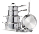 3-Ply Hammered Stainless Steel Cookware Set, 10-pc K5X2 - product image 1