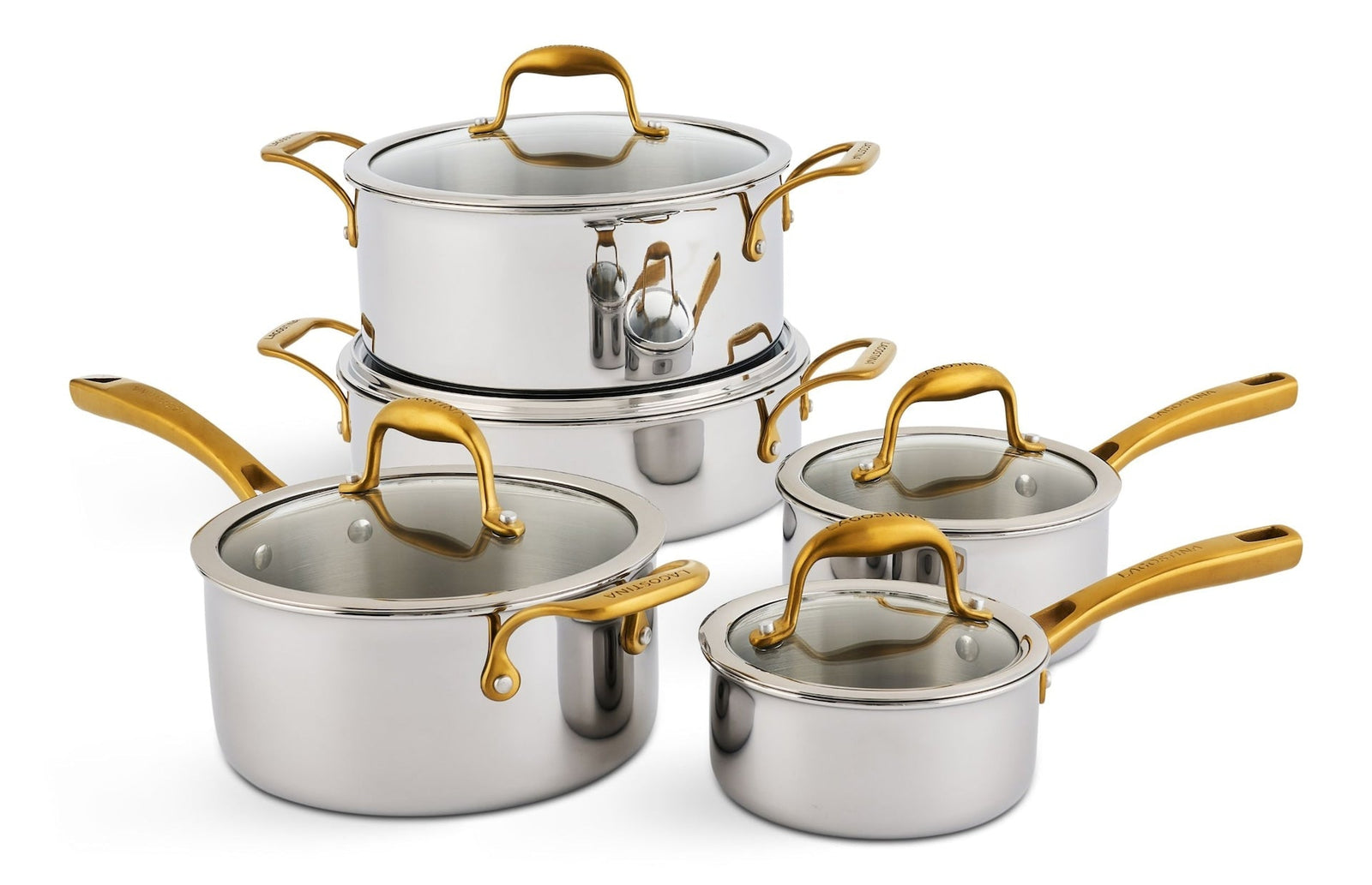 Finezza 5-Ply Clad Stainless Steel Cookware Set, 10-pc E2E9 - product image 1
