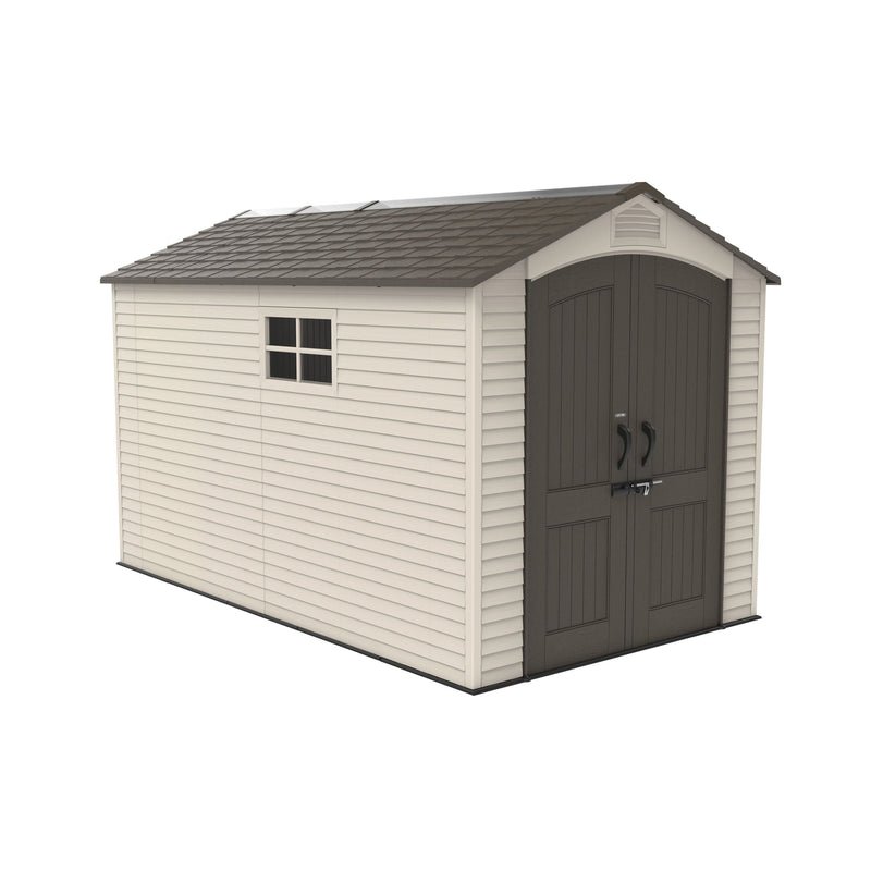 Lockable Steel Shed, Beige, 7 x 12 -ft X7X8