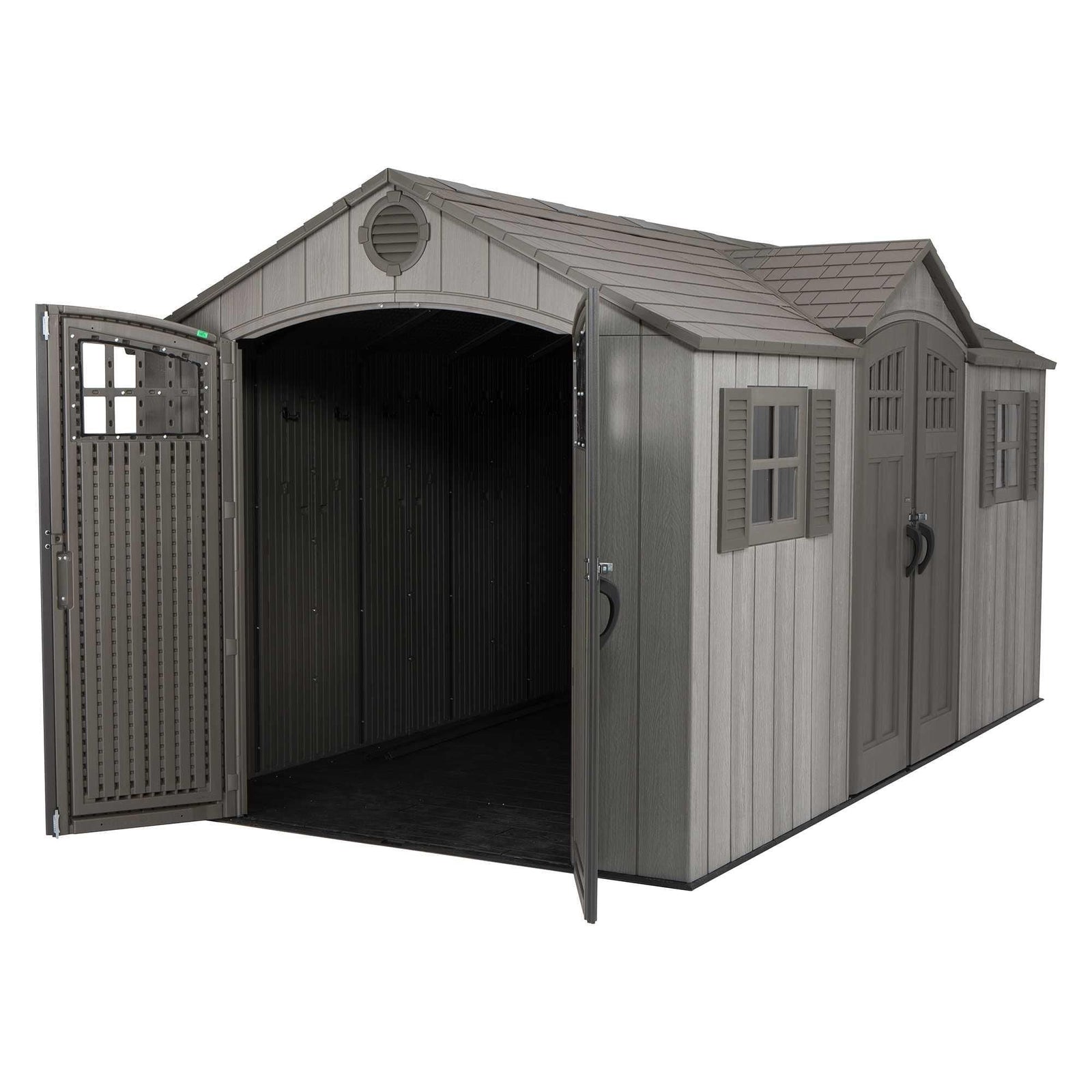 Outdoor Storage Shed with Dual Side Entry, Dark Grey Roughcut, 15 x 8-ft E8C7 - product image 2