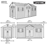 Outdoor Storage Shed with Dual Side Entry, Dark Grey Roughcut, 15 x 8-ft E8C7 - product image 3