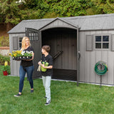 Outdoor Storage Shed with Dual Side Entry, Dark Grey Roughcut, 15 x 8-ft E8C7 - product image 6