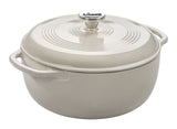 Enamel Cast Iron Dutch Oven, White, 6-qt Z9T3 - product image 1