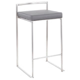 Fuji Stacker Fixed-Height Counter Stool, Grey, 26-in, 2-pc Q4L5 - product image 1