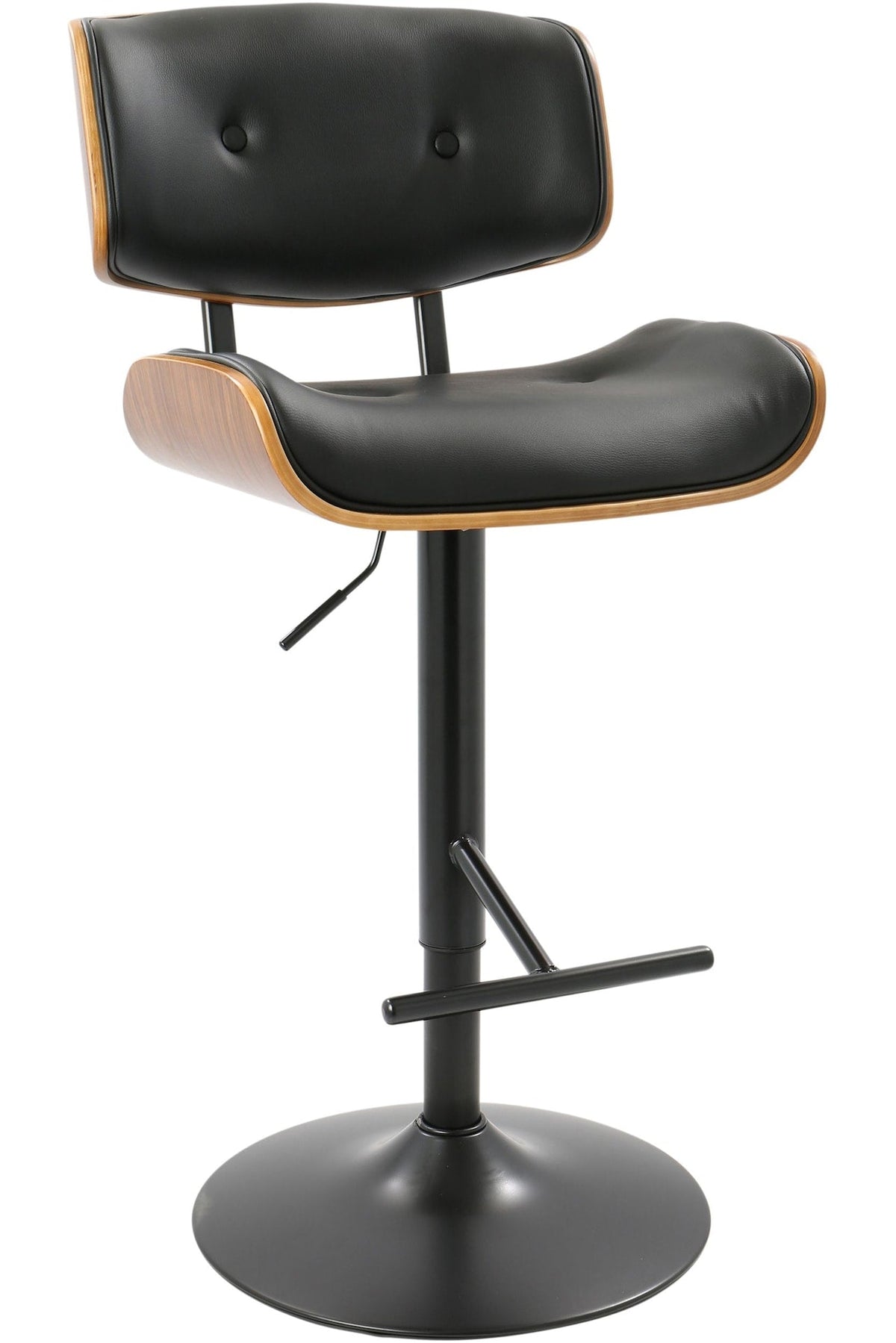 Lombardi PU Leather Swivel Counter/Bar Stool Adjustable Height, Walnut/Black U2M3 - product image 1