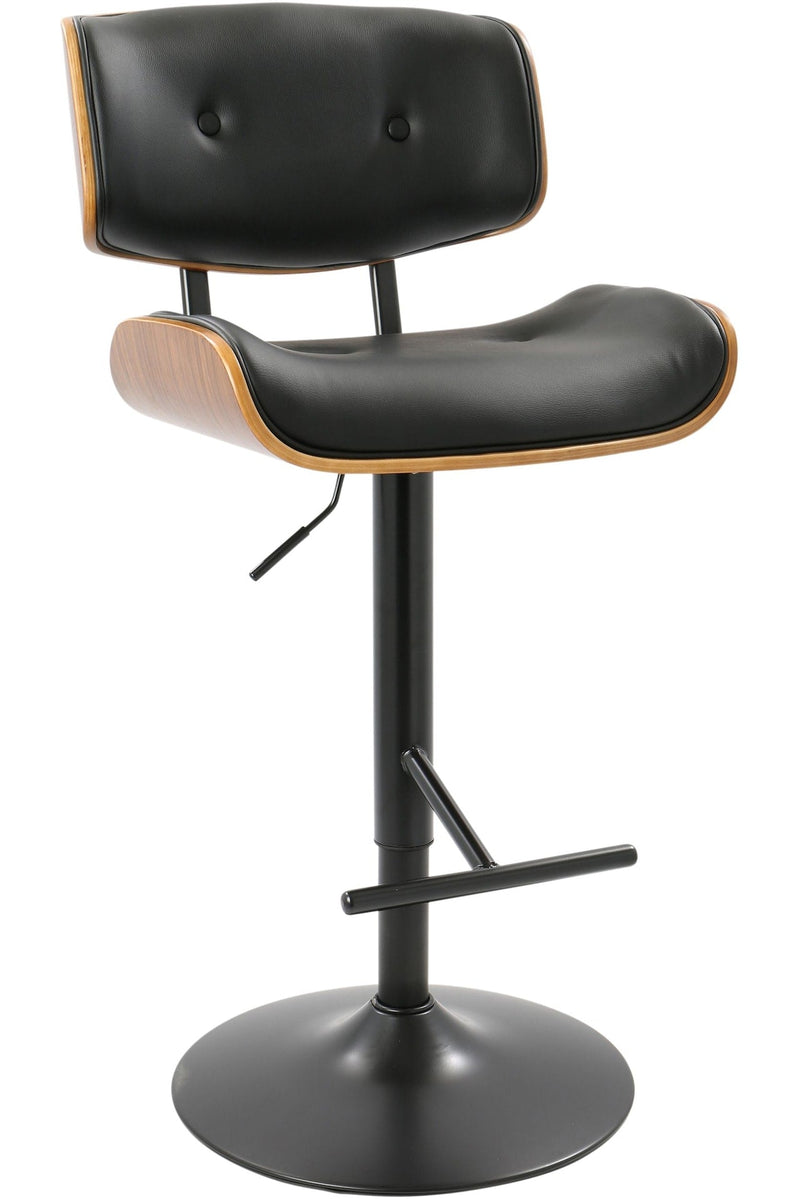 Lombardi PU Leather Swivel Counter/Bar Stool Adjustable Height, Walnut/Black Y4B4