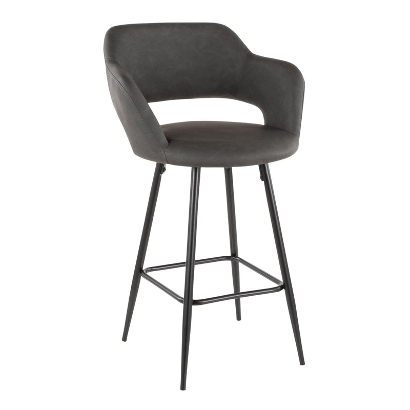 Margarite Fixed-Height Counter Stool, Black, 25-in, 2-pc Z0V0