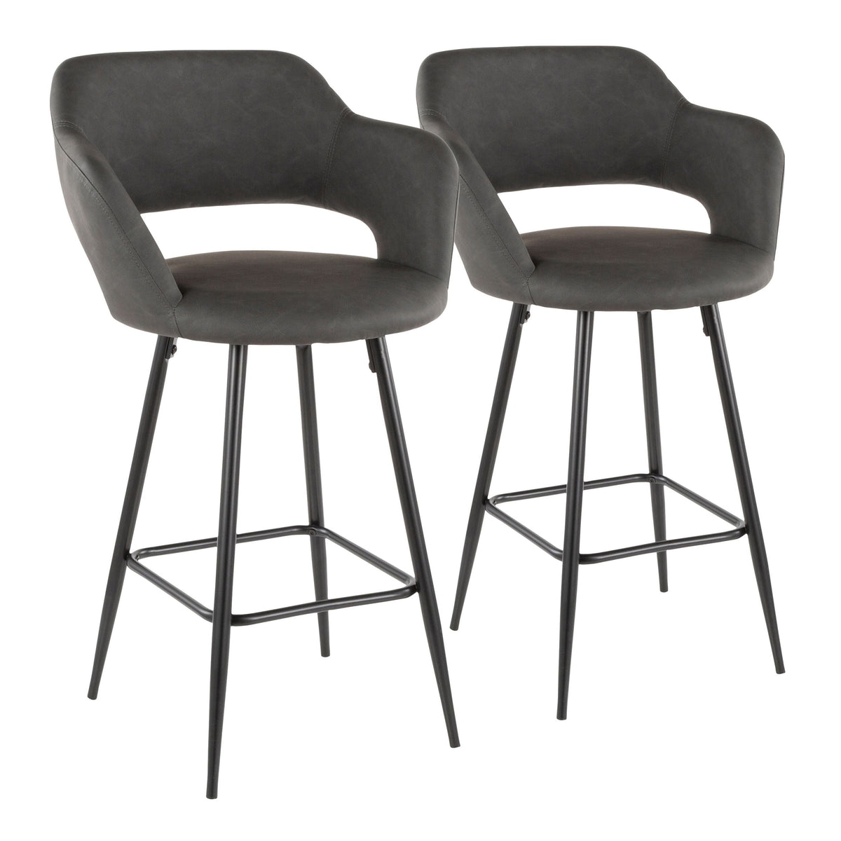 Margarite Fixed-Height Counter Stool, Black, 25-in, 2-pc Z0V0 - product image 2
