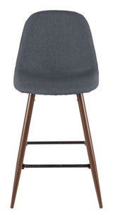 Pebble Armless Upholstered Counter/Bar Stool (2-Piece Set), Walnut/Blue V0I2 - product image 1