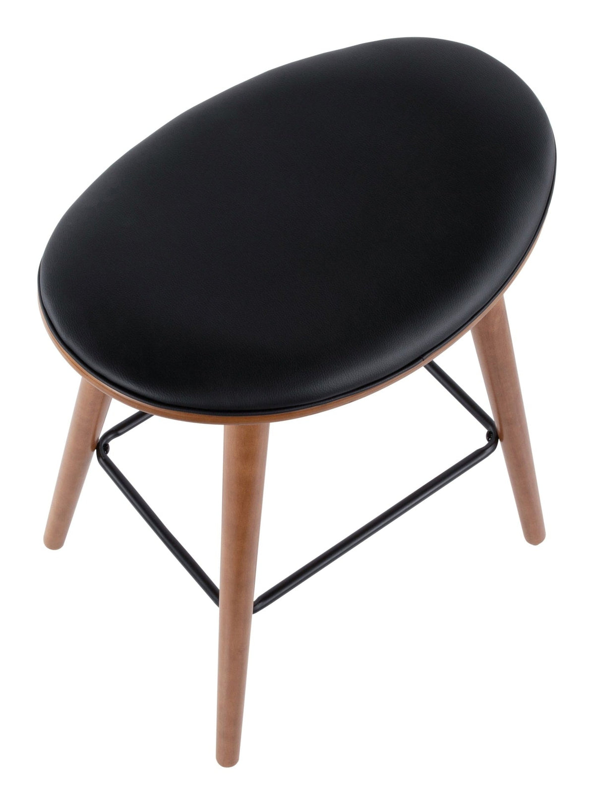 Saddle Wood & PU Leather Seat Counter/Bar Stools (2-Piece Set), Walnut/Black M9H0 - product image 5