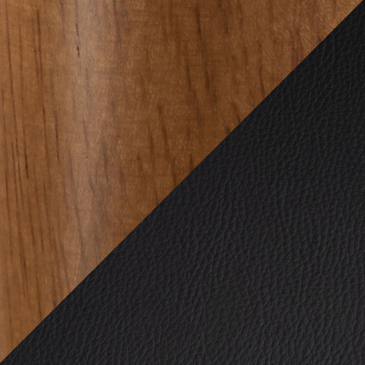 Saddle Wood & PU Leather Seat Counter/Bar Stools (2-Piece Set), Walnut/Black M9H0 - product image 7