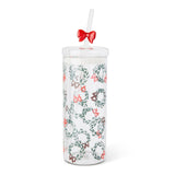 22-oz Printed Glass Tumbler with Bow Charm Straw M8G9 - product image 1