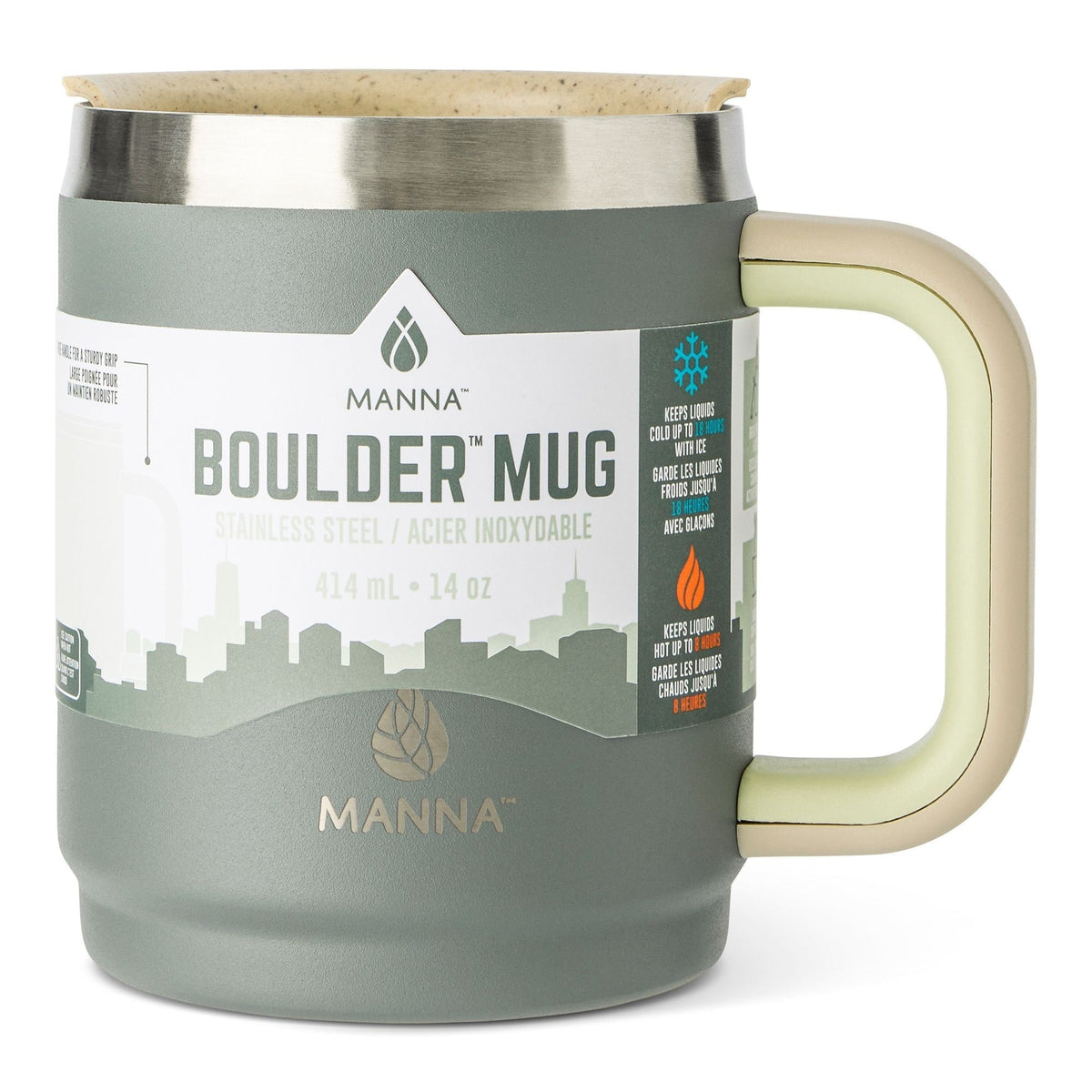 Boulder Eco Stainless Steel Insulated Mug, 14-oz, Midnight, with Handle K6A4 - product image 2