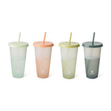 Colour Changing Glitter Plastic Tumbler with Splashproof Lid, 24-oz, 4-pk E2P9 - product image 1