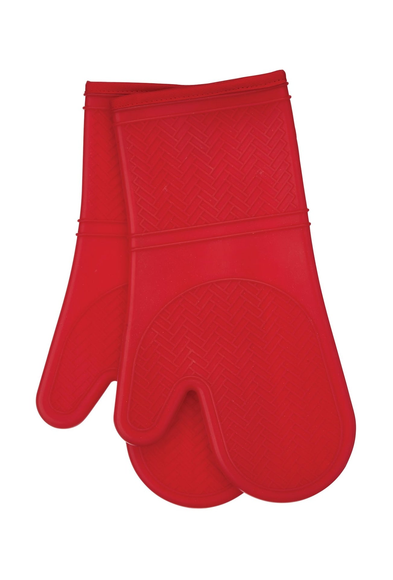 2pc Silicone Oven Mitt Set, Non-Slip Grip, Red I3Q0 - product image 1