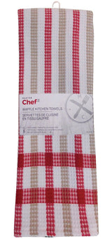 Cotton Plaid Waffle Kitchen Towels, Reusable, 22-in x 32-in, 5-pk, Assorted Colours Z1T5 - product image 3