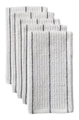 Ribbed Stripe Bar Mop Dish Cloths, Grey Stripes, 5-pk V8F8 - product image 1