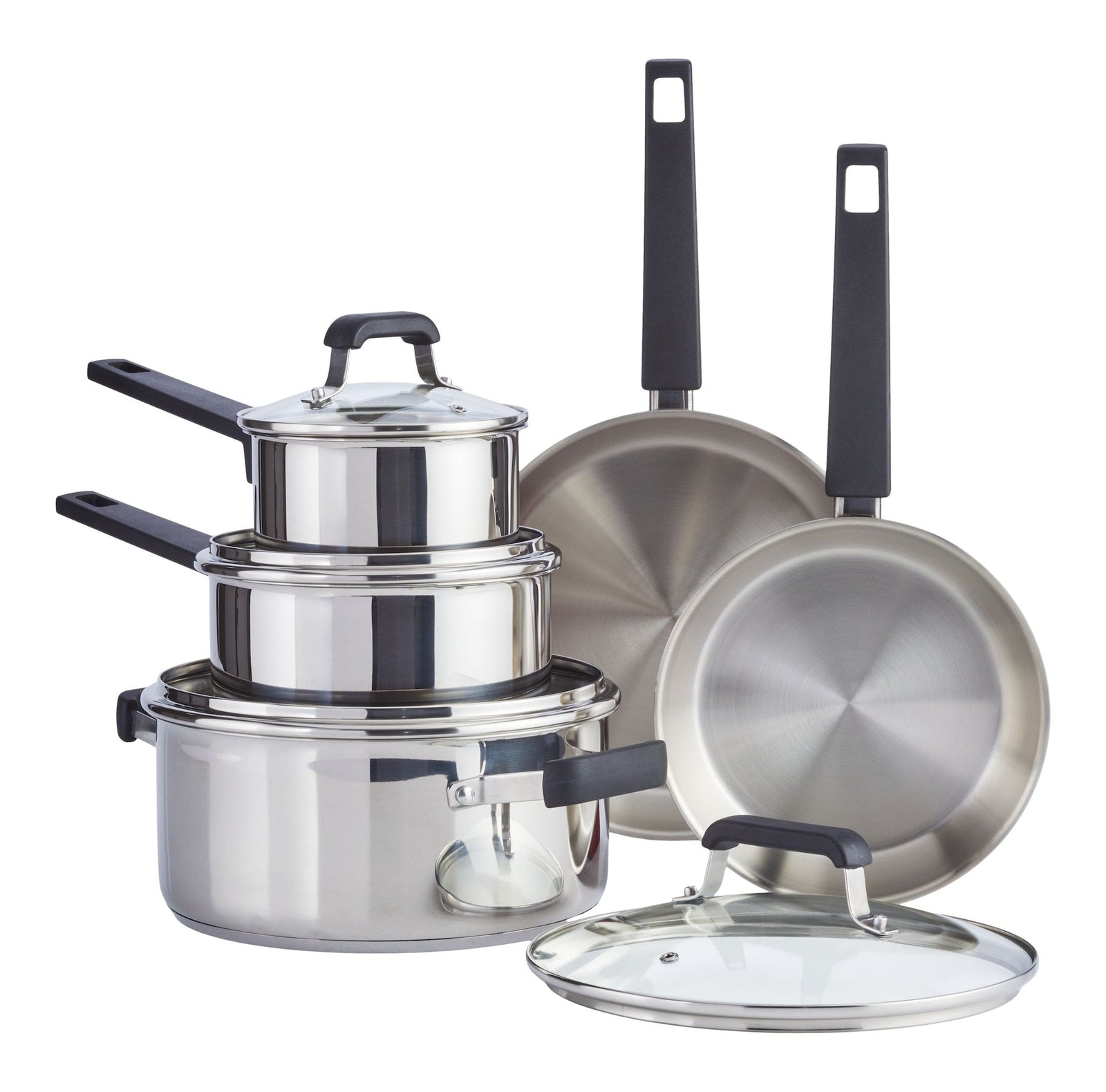 Stainless Steel Cookware Set with Glass Lids, 9-pc Y9I4 - product image 2