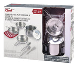 Toy Kitchen Stainless Steel Cookware Set For Kids, 10 pc, Ages 3+ X5Y5 - product image 3