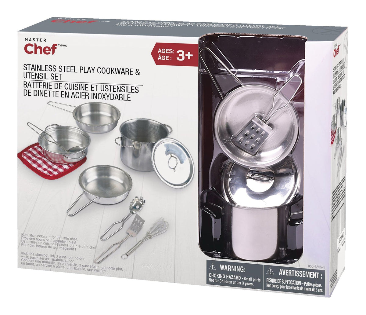 Toy Kitchen Stainless Steel Cookware Set For Kids, 10 pc, Ages 3+ X5Y5 - product image 3