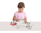 Toy Kitchen Stainless Steel Cookware Set For Kids, 10 pc, Ages 3+ X5Y5 - product image 4