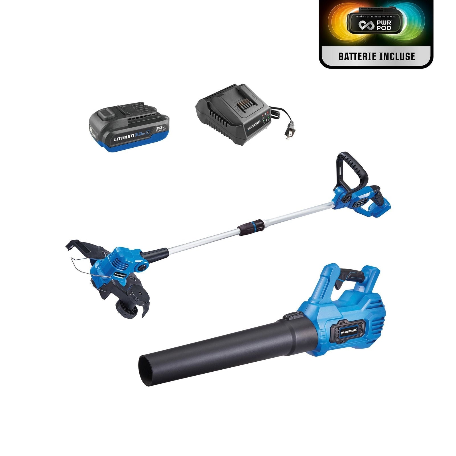 20V Cordless 12" String Trimmer and 370CFM Blower Combo Kit with PWR POD 2 Ah Battery and Charger P3A6 - product image 3