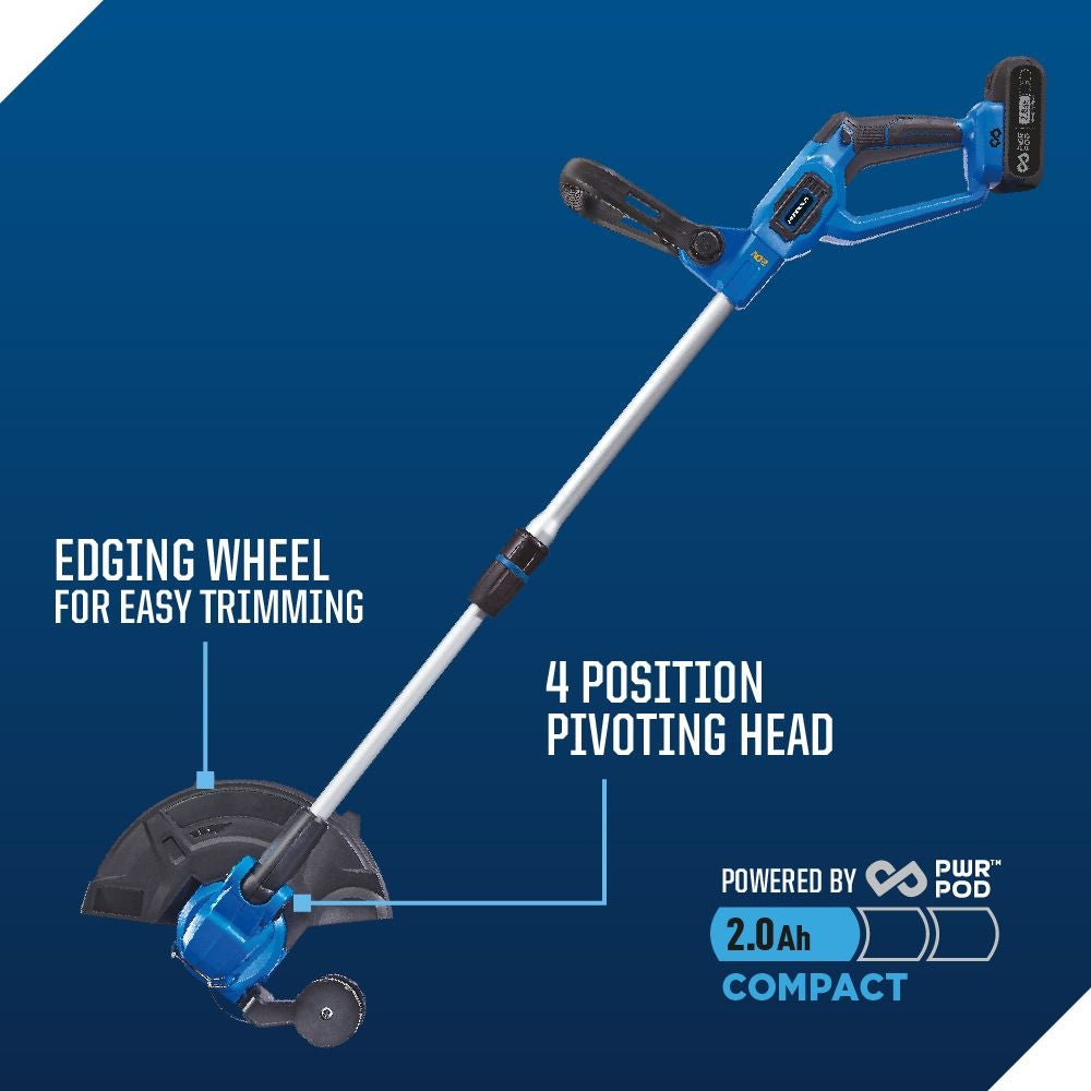 20V Cordless 12" String Trimmer and 370CFM Blower Combo Kit with PWR POD 2 Ah Battery and Charger Q6R3 - product image 7