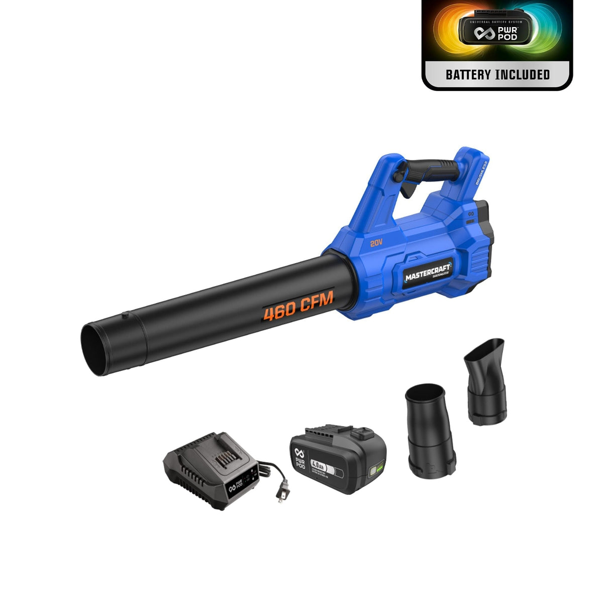 20V Cordless 460 CFM Brushless Leaf Blower Kit with PWRPOD 4 Ah Battery and Charger I4J2 - product image 1