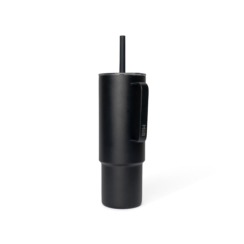 Stainless Steel Insulated All Day Straw Cup with Handle, Black, 32-oz X9E2