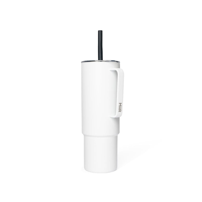 Stainless Steel Insulated All Day Straw Cup with Handle, White, 32-oz A8B9
