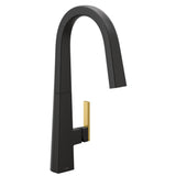 Nio Single Handle High Arc Pull Down Sprayer Kitchen Faucet with Power Clean, Matte Black W4H8 - product image 1