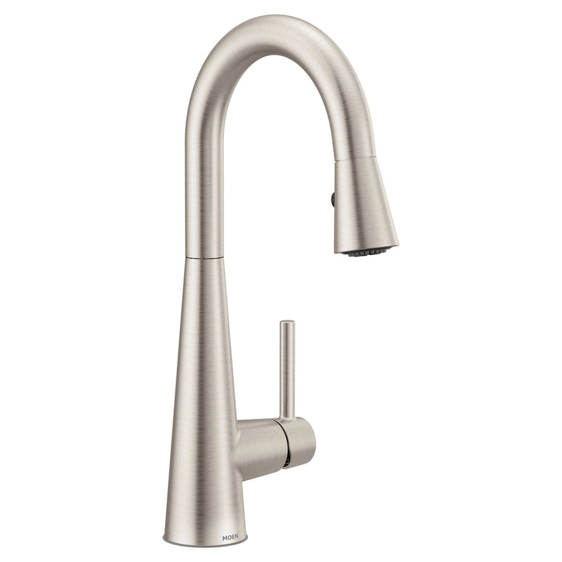 Sleek Single Handle High Arc Pull Down Spot-Resist Kitchen Faucet, Stainless Steel V0R2