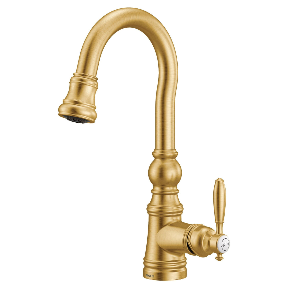 Weymouth Single Handle High Arc Pull Down Sprayer Kitchen Faucet with Power Clean, Brushed Gold S3L4 - product image 1
