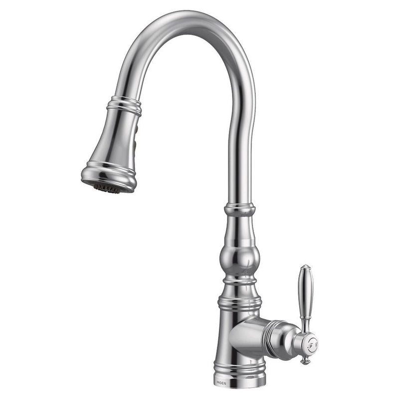 Weymouth Single Handle High Arc Pull Down Sprayer Kitchen Faucet with Power Clean, Chrome K4I7