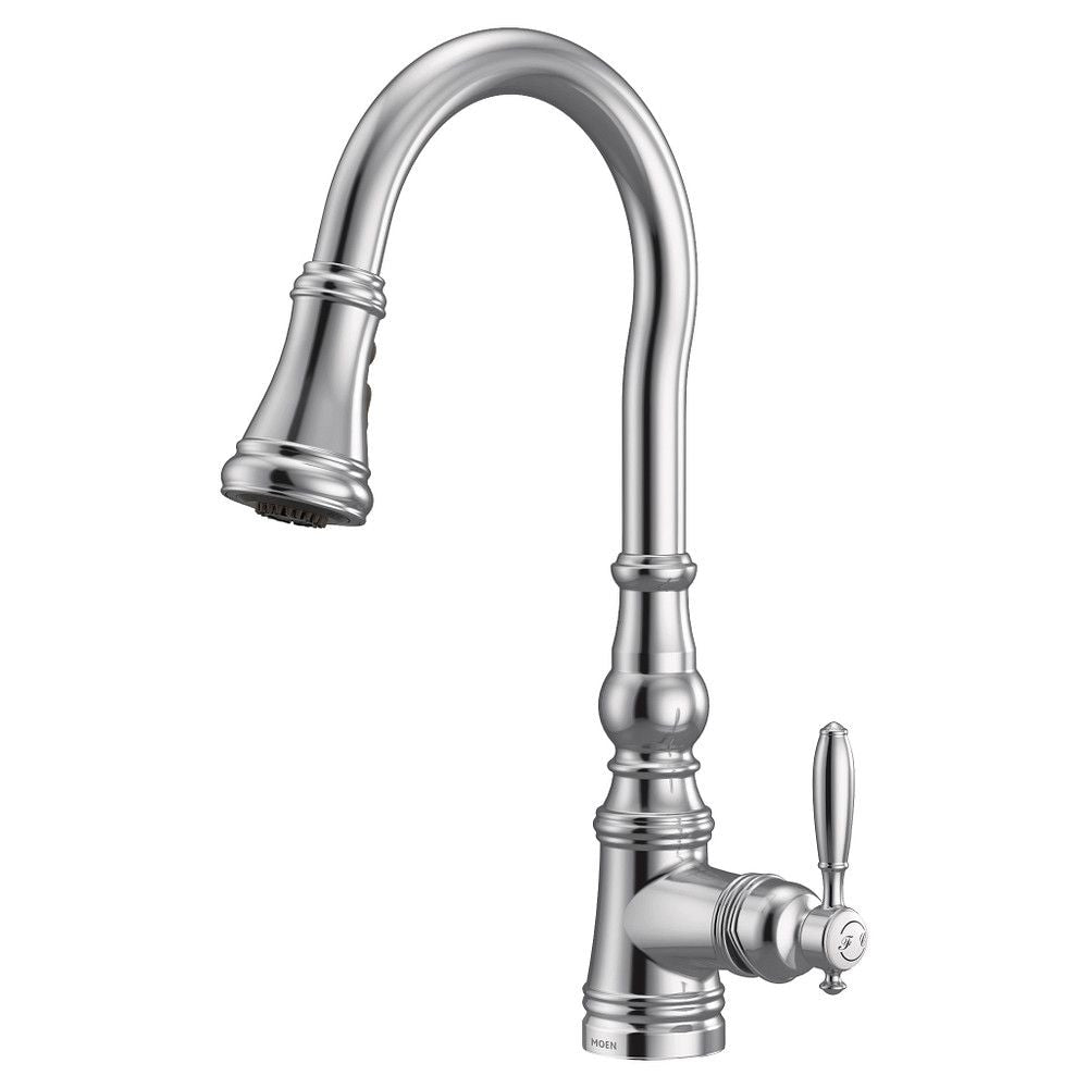 Weymouth Single Handle High Arc Pull Down Sprayer Kitchen Faucet with Power Clean, Chrome N2C5 - product image 1