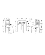 Transitional Dining Set, Grey, 3-pcs U4D1 - product image 2