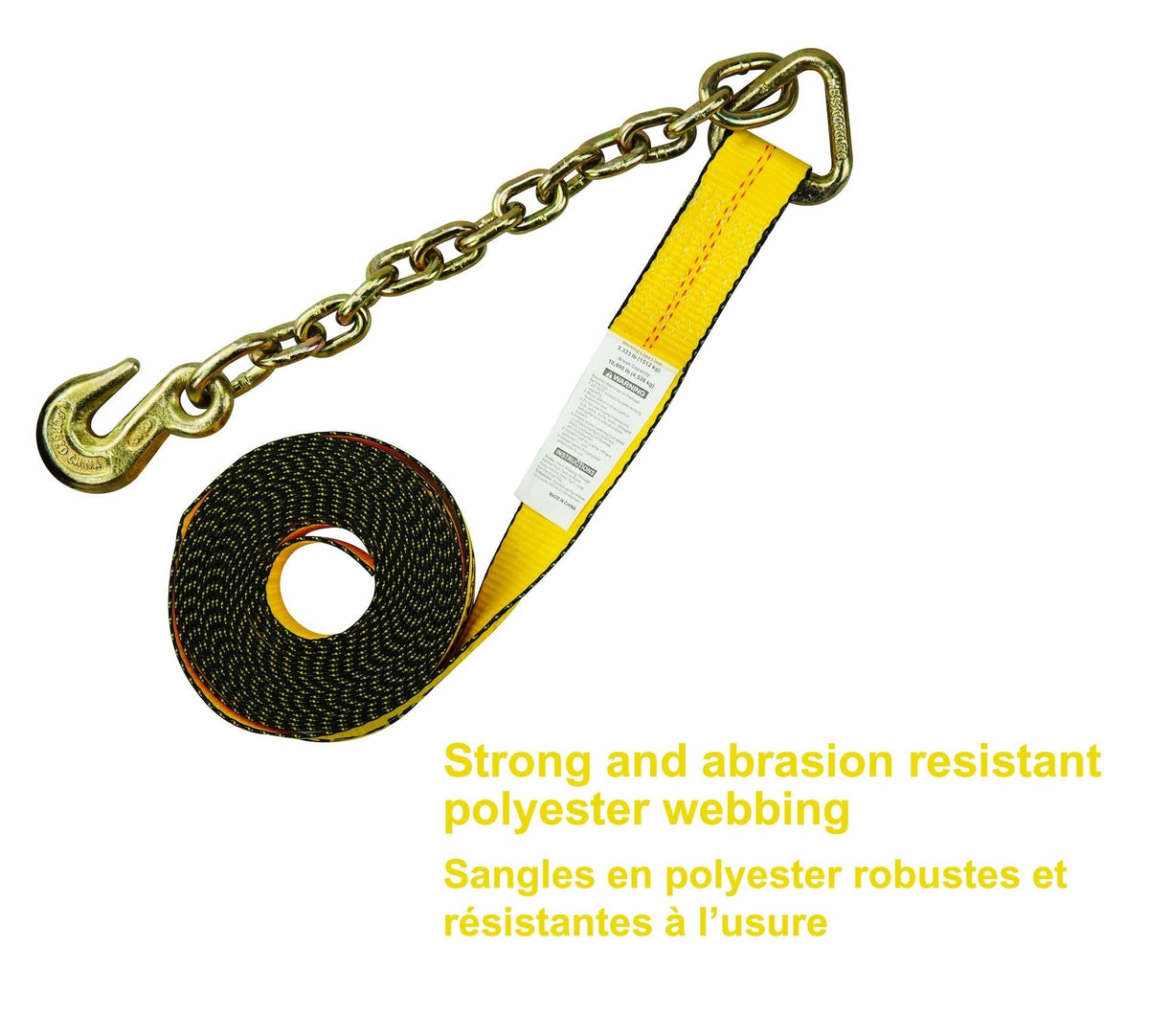 10,000-lb Commercial Ratchet Tie Down Strap, with 18-in Chain, 2-in x 27-ft S0X0 - product image 3