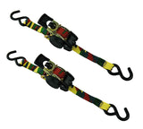 1,200-lb Retractable Camo Ratchet Tie Down Straps, 1-in x 10-ft, 2-pk K6G0 - product image 1