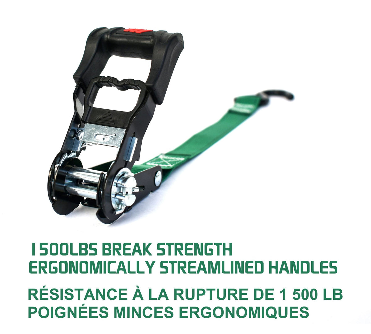 1,500-lb Ratchet Tie-Down Straps, with Padded Handle, 1-in x 14-ft, (2.5 cm x 4.3 m), 4-pk M6O2 - product image 7