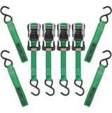 1,500-lb Ratchet Tie Down, with Padded D-Handle, 1-in x 14-ft, 4-pk, Green F2J5 - product image 2