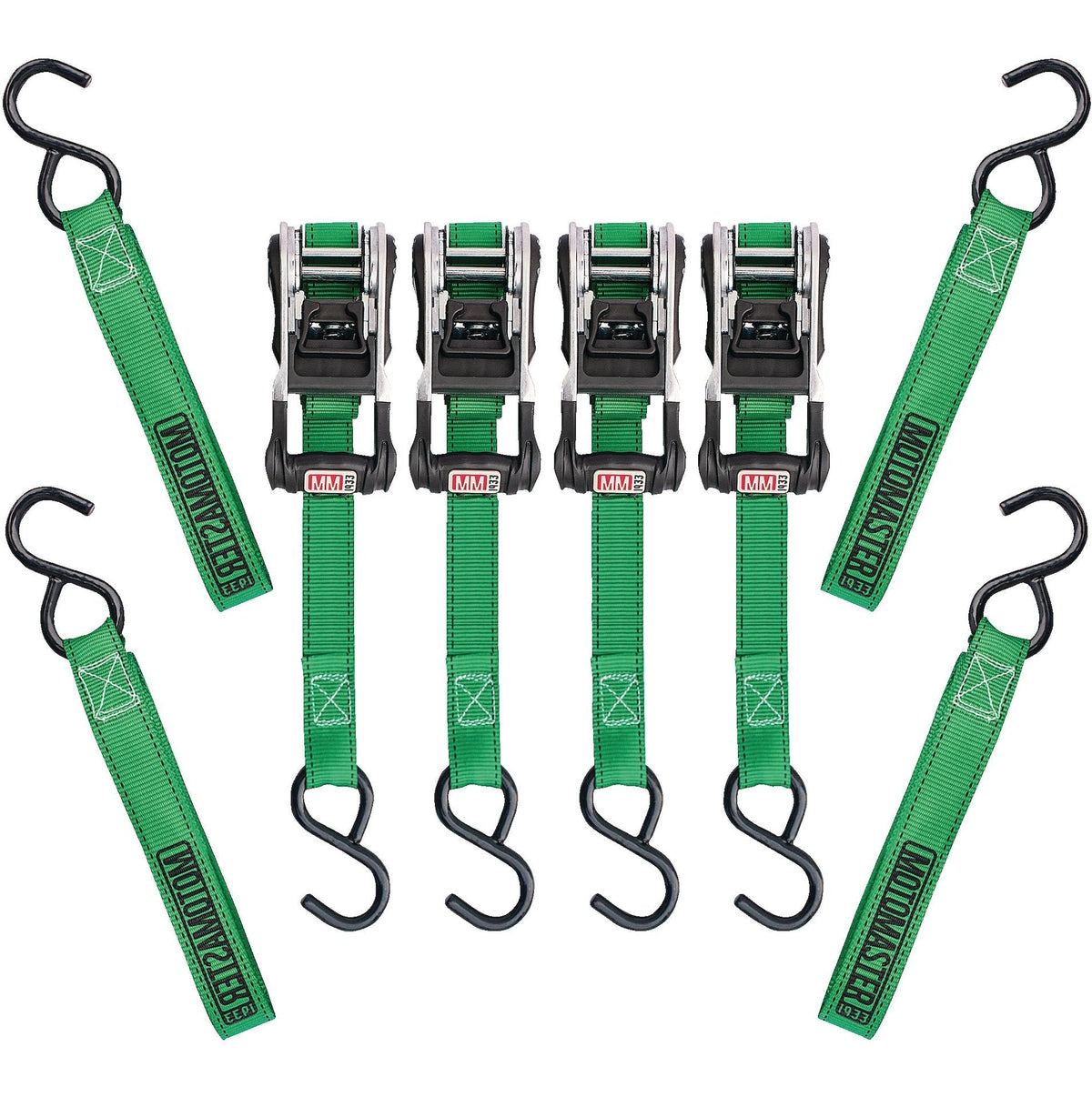 1,500-lb Ratchet Tie Down, with Padded D-Handle, 1-in x 14-ft, 4-pk, Green F2J5 - product image 2