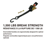 1,500-lb Retractable Transom Tie Down Strap, 1-in x 6-ft (2.54 cm x 1.8 m), 2-pk O9U5 - product image 3