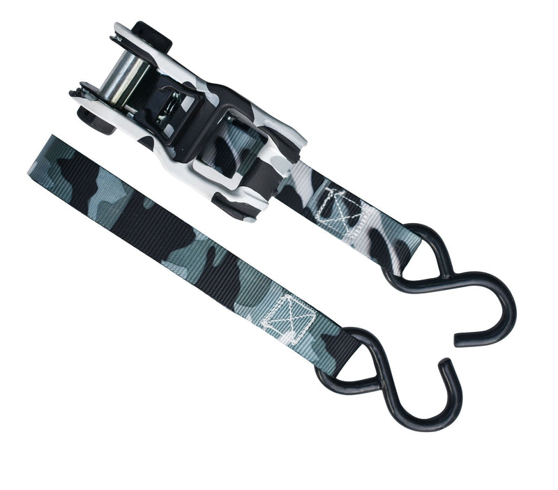 1,500-lb Snow Camo Ratchet Tie Down, 1-in x 10-ft, 2-pk C8B4