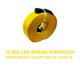 15,000-lb Recovery Strap with Loop Ends, Commercial Grade, 2-in x 30-ft J8K4 - product image 2