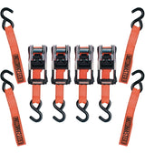 3,000-lb Heavy Duty Ratchet Tie Down, with Padded D-Handle, 1.25-in x 14-ft, 4-pk Y5A5 - product image 1